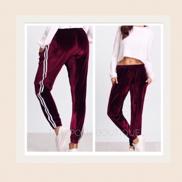 TishPosh Pants - RUBI Velvet Joggers